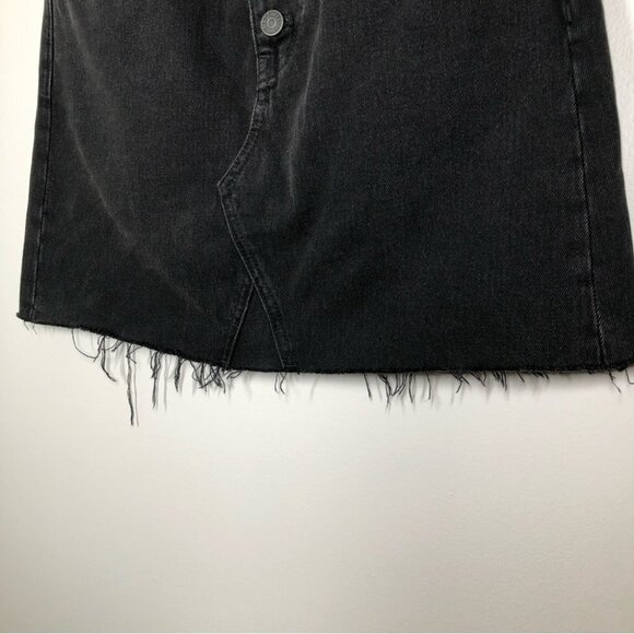 Madewell Rigid Denim A-Line Mini Skirt Lunar Wash Button-Front Edition Size 25 - Picture 5 of 10